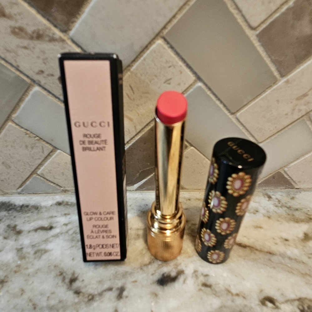 Gucci Rouge De Beauté Brillant Lipstick - Goldie Red
